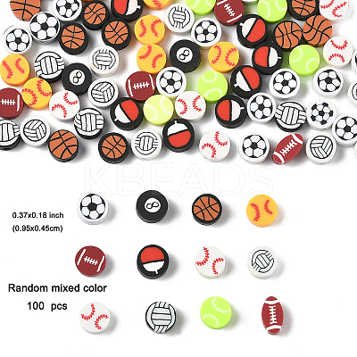 100Pcs Handmade Polymer Clay Beads CLAY-FP0001-10-1