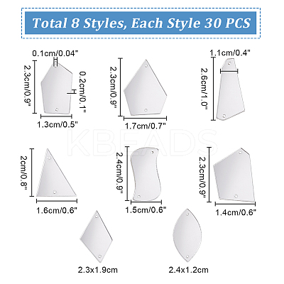 Triangle/Polygon/Rectangle/Horse Eye/Rhombus Acrylic Connector Charms MACR-PH0001-85A-1