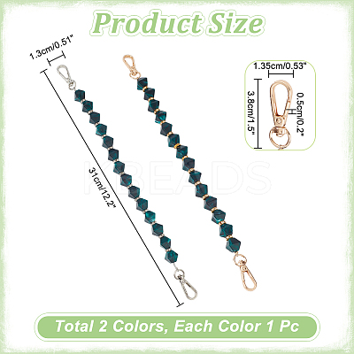 2Pcs 2 Colors Resin Faceted Beaded Bag Handles FIND-WR0008-13-1