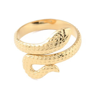 304 Stainless Steel Snake Cuff Rings RJEW-D002-33G-1