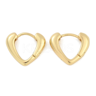 Brass Heart Hoop Earrings EJEW-L274-01G-1