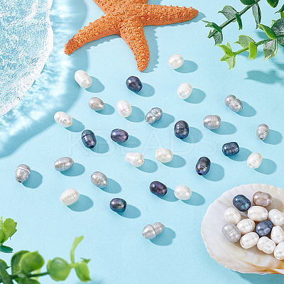 60Pcs 3 Colors Large Hole Pearl Beads PEAR-HY0001-17-1
