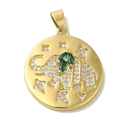 Brass Micro Pave Cubic Zirconia Pendants KK-Z042-26G-02-1