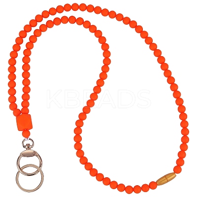 Silicone Beaded ID Card Neck Straps NJEW-SW00025-01-1