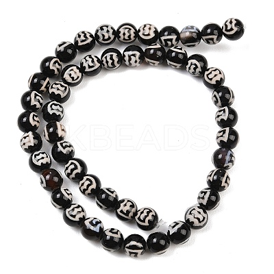 Tibetan Style dZi Beads Strands G-G328-A09-8mm-1