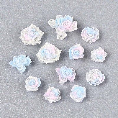 Luminous Flower Resin Cabochons CRES-T025-10B-1