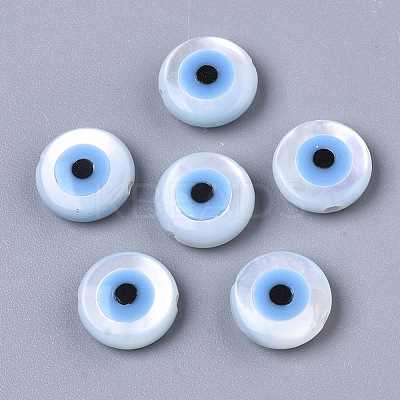 Natural White Shell Mother of Pearl Shell Beads X-SSHEL-N034-51-1