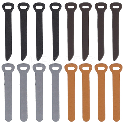 24Pcs 4 Colors Imitation Leather Zipper Pull Fixer Replacement for Tab Luggage Purse Repair Accessories DIY-GF0011-62B-1
