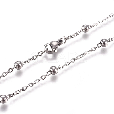 Non-Tarnish 304 Stainless Steel Cable Chain Necklaces NJEW-L159-08A-P-1