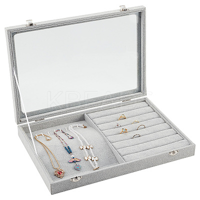 Rectangle Velvet Jewelry Presentation Boxes VBOX-WH0014-02-1
