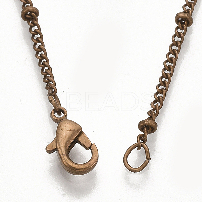 Brass Coated Iron Curb Chain Necklace Making LS-MAK-T006-01R-1