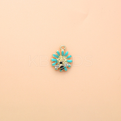 Golden Tone Alloy Enamel Pendants PW-WGF7304-02-1