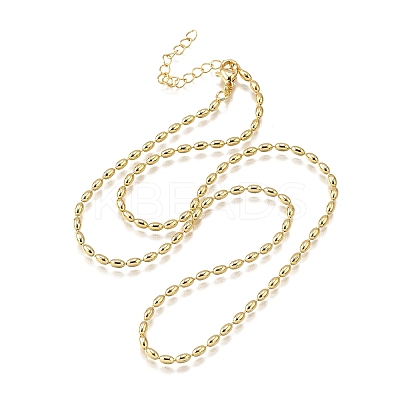 2.5MM Brass Oval Link Chain Necklaces X-NJEW-M108-20G-1