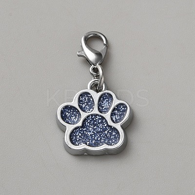 Zinc Alloy Enamel Glitter Powder Pendant Decoration HJEW-WH0001-14P-07-1