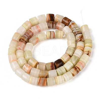 Natural Green Banded Calcite(Afghan Jade) Beads Strands G-T141-94A-1