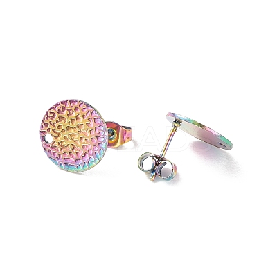 Ion Plating(IP)  304 Stainless Steel Ear Stud Findings STAS-O119-15C-M-1