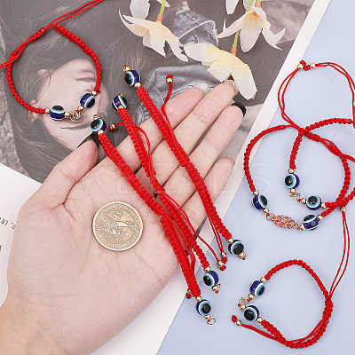 10Pcs Adjustable Braided Nylon Thread Link Bracelet Making AJEW-CA0003-89-1