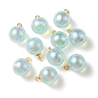 10Pcs UV Plating Acrylic Pendants FIND-YW0002-05B-1