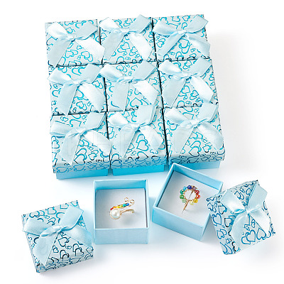 Bowknot Cardboard Paper Ring Gift Storage Boxes CON-TAC0001-16E-1