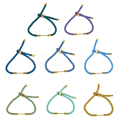 8Pcs 8 Colors Braided Nylon Cord Bracelet Making MAK-TA0001-28-1