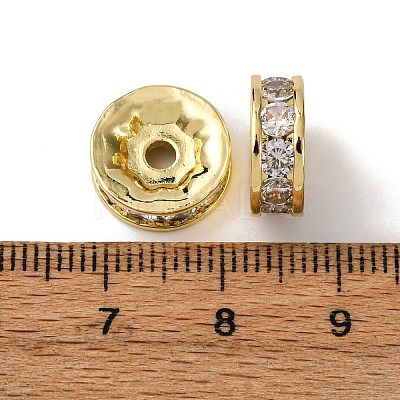 Brass Micro Pave Cubic Zirconia Beads KK-A270-02B-G-1