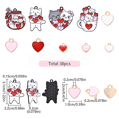 38Pcs 10 Styles Alloy Enamel Charms ENAM-YW0004-85-1