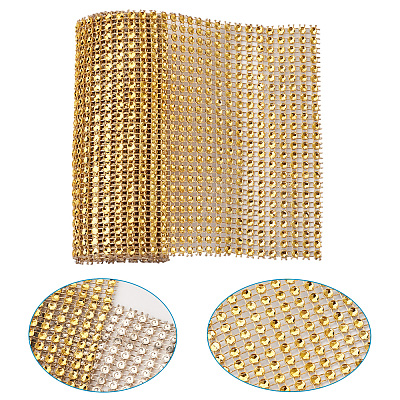 Plastic 24 Rows Rhinestone Mesh Wrap Roll AJEW-TA0001-09-1