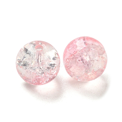Transparent Spray Painting Crackle Glass Beads GLAA-L046-01B-38-1