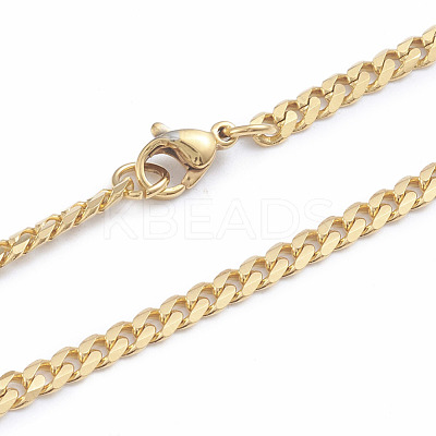 Men's 304 Stainless Steel Diamond Cut Cuban Link Chain Necklaces NJEW-L173-014-G-1