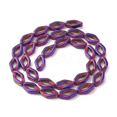 Rainbow Color Baking Paint Electroplate Non-magnetic Synthetic Hematite Beads Strands G-XCP0009-06-1