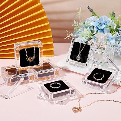 Transparent Plastic Jewelry Display Stands LS-ODIS-WH0029-36-1