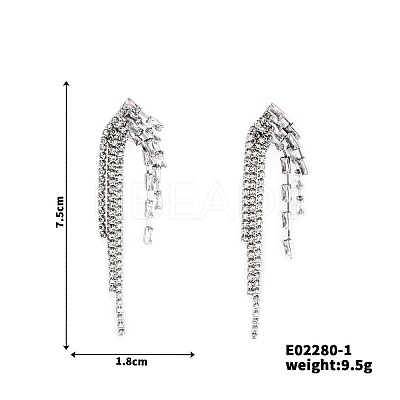 Vintage Luxurious Tassel Stud Earrings with French Style and Shiny Details ZY3627-1