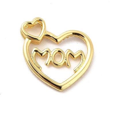 Rack Plating Brass Micro Pave Cubic Zirconia Pendants KK-K270-28G-1