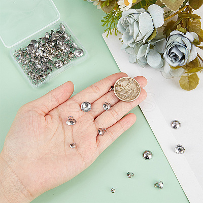 100Pcs 5 Styles 201 Stainless Steel Bead Cap Pendant Bails STAS-GO0001-11-1