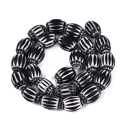 Handmade Millefiori Glass Barrel Beads LA-N002-06F-1
