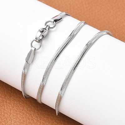 Non-Tarnish 304 Stainless Steel Snake Chain Necklaces NJEW-F195-02A-P-1