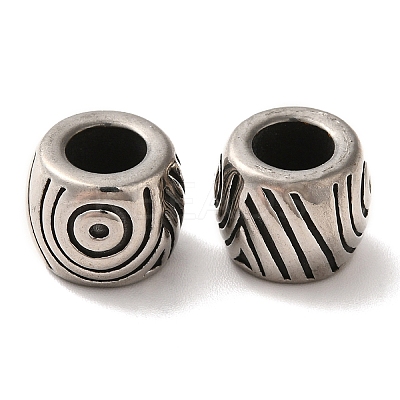 304 Stainless Steel European Beads Hand Polished STAS-A080-35AS-1