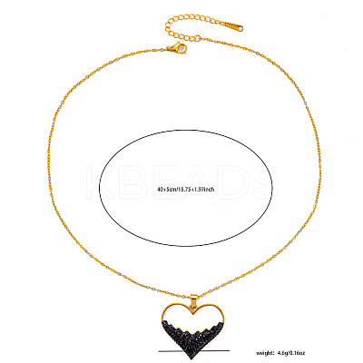 304 Stainless Steel Rhinestone Pendant Necklaces for Women FS-WGD5BB7-01-1