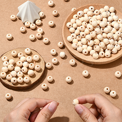 Natural Unfinished Wood Beads WOOD-SP0001-62C-1
