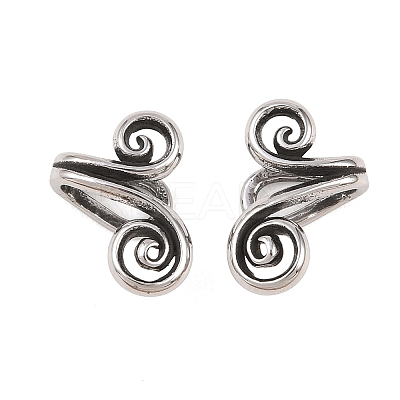 Flower 316 Stainless Steel Non- Piercing Cartilage Earrings AJEW-C044-07B-AS-1