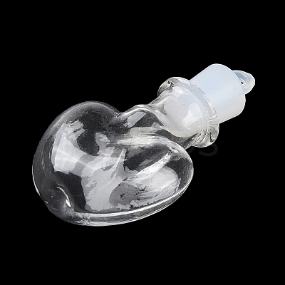 Clear Glass Wishing Bottle Pendants GLAA-A010-01A-1