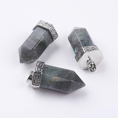 Natural Labradorite Pointed Pendants G-E442-03N-1