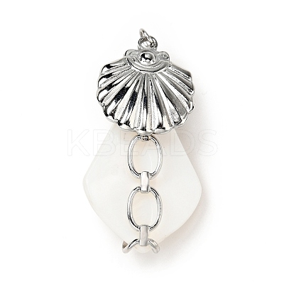 Natural White Shell Pendants SSHEL-C010-02P-1