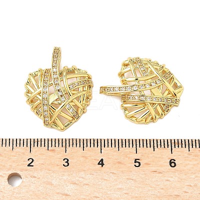 Brass Micro Pave Clear Cubic Zirconia Pendants KK-B139-01G-1