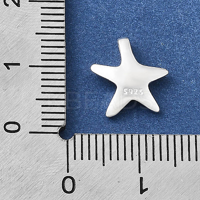 925 Streling Silver Starfish Charms with 925 Stamp STER-I022-02S-1