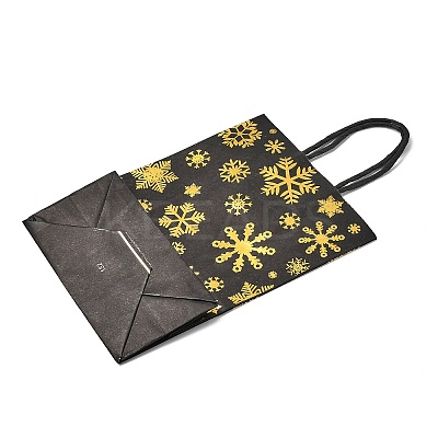 Christmas Theme Printed Paper Tote Bags with Handles ABAG-B008-01-1