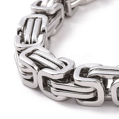 Tarnish Resistant 201 Stainless Steel Byzantine Chain Bracelets BJEW-V0345-01-1