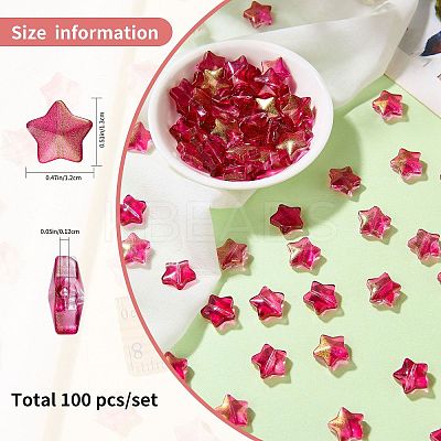 100Pcs Gradient Color Handmade Lampwork Beads DIY-SZ0010-51D-1