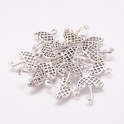 Tibetan Style Umbrella Pendants TIBEP-LF1300YKG-AS-FF-1