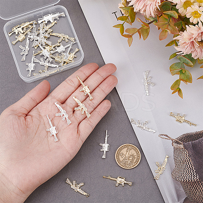 32Pcs 4 Style Alloy Rhinestone Cabochons MRMJ-CP0001-13-1